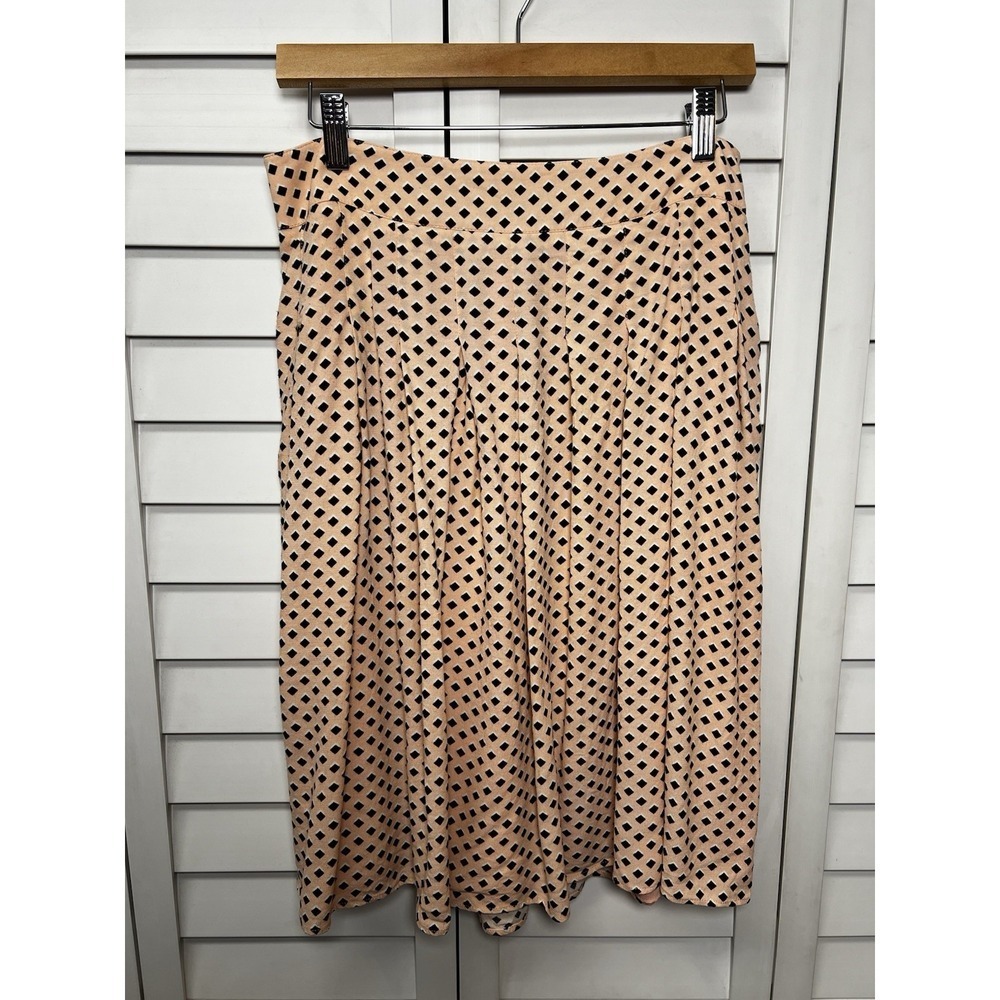 Talbots Geometric Print Pleated A-Line Flare Midi Skirt Women's Size 6
